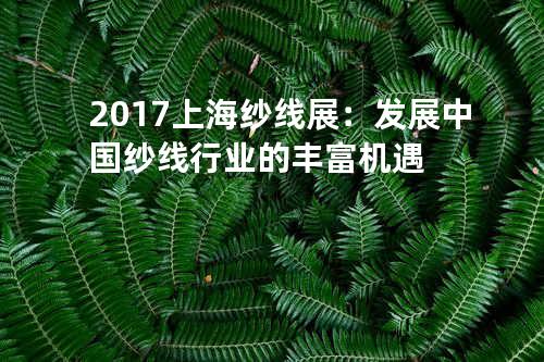 2017上海纱线展：发展中国纱线行业的丰富机遇